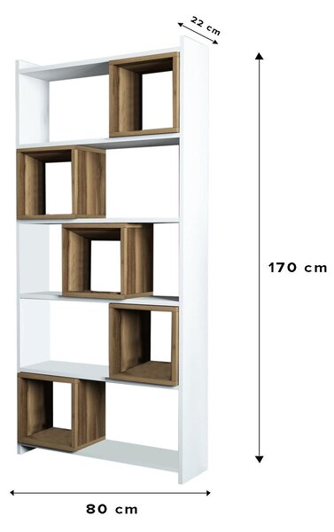 Zondo.hr Regal Babar (bijela + orah). Akcija -31%. 1088220
