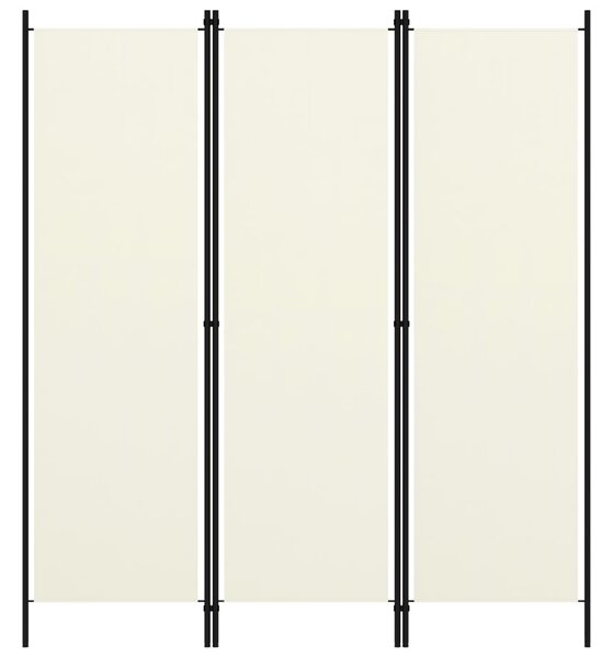 VidaXL Sobna pregrada s 3 panela krem-bijela 150 x 180 cm