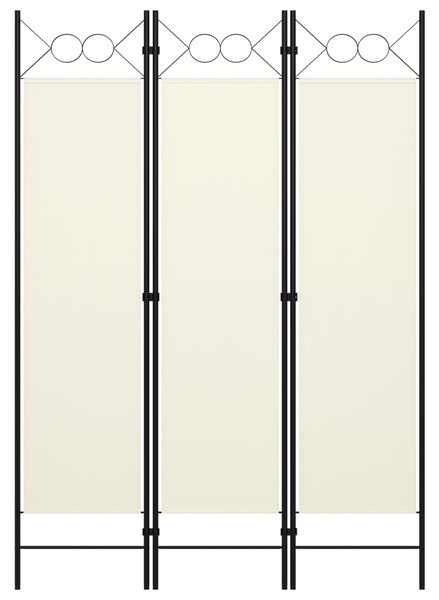 VidaXL Sobna pregrada s 3 panela krem-bijela 120 x 180 cm