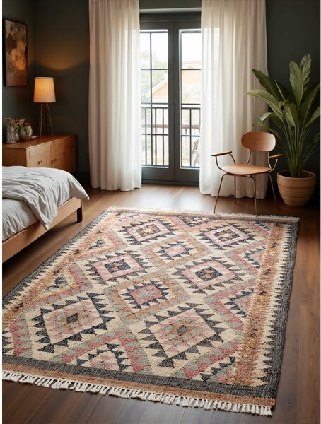 Sivi ručno rađen juten tepih 80x150 cm Roya Parsa – Elle Decoration