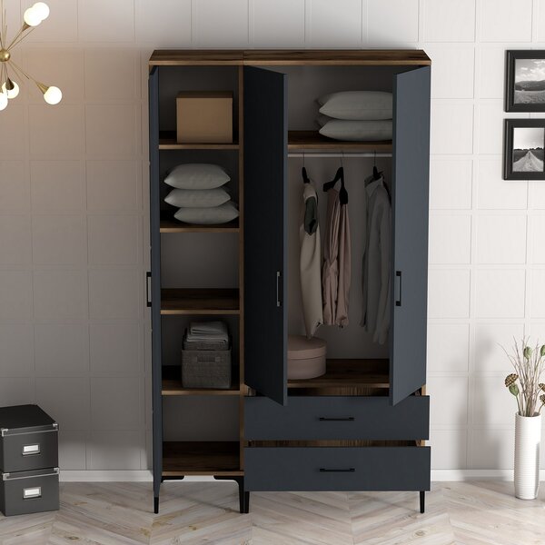 Zondo.hr Ormar za garderobu Kiara ST (orah + antracit). Akcija -32%. 1088344