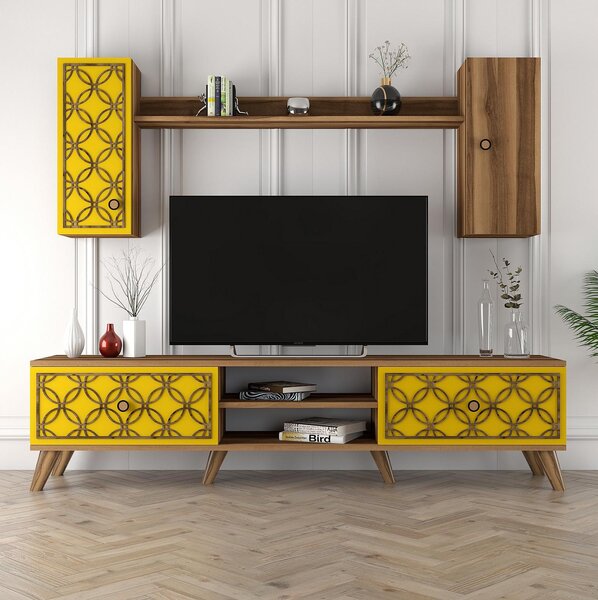 Zondo.hr Set za dnevni boravak Classy S (orah + žuta). Akcija -31%. 1088343