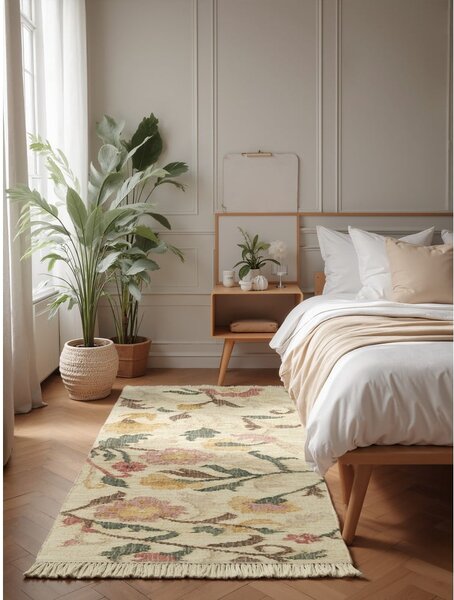 Krem ručno rađena jutena staza 80x200 cm Roya Violette – Elle Decoration