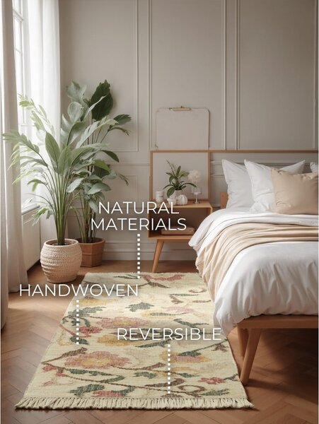 Krem ručno rađena jutena staza 80x200 cm Roya Violette – Elle Decoration