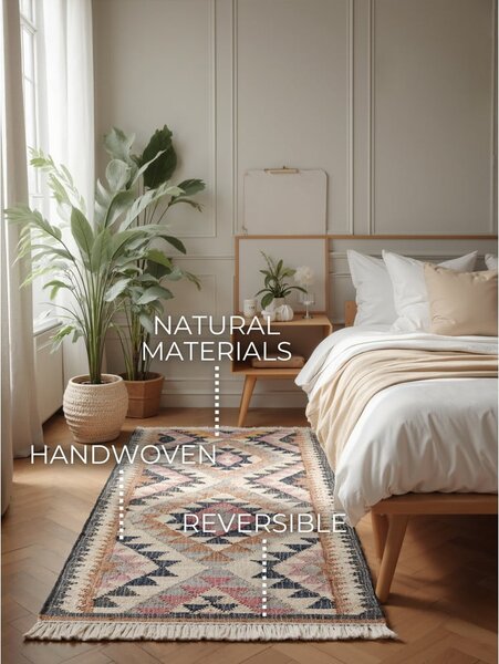 Siva ručno rađena jutena staza 80x200 cm Roya Parsa – Elle Decoration