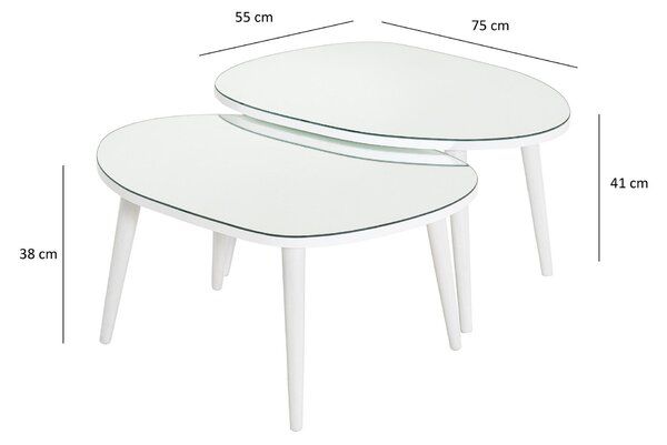 Zondo.hr Set stolića za kavu (2 kom.) Gustavo (bijela). Akcija -31%. 1088421