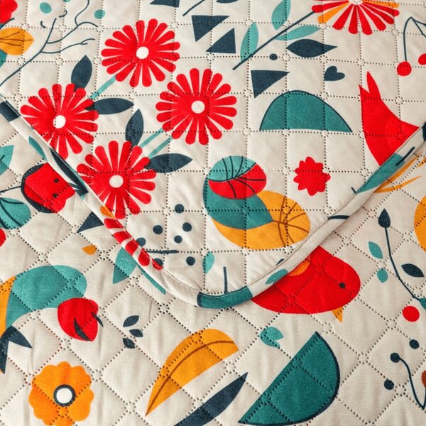 Prekrivač za krevet RETRO BIRD šareni Dimenzije: 170 x 210 cm