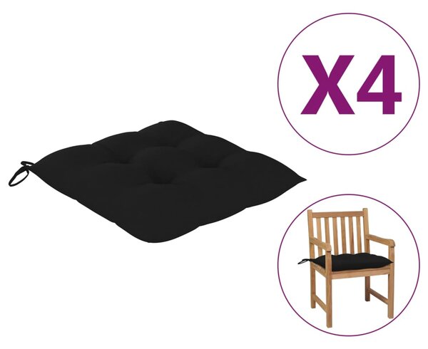 VidaXL Jastuci za stolice 4 kom crni 50 x 50 x 7 cm od tkanine