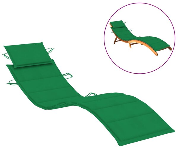 VidaXL Jastuk za ležaljku za sunčanje zeleni 186 x 58 x 3 cm