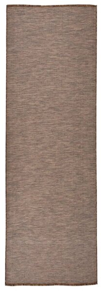 VidaXL Vanjski tepih ravnog tkanja 80 x 250 cm smeđi