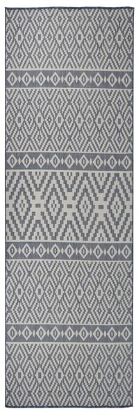 VidaXL Vanjski tepih ravnog tkanja 80 x 250 cm plave pruge