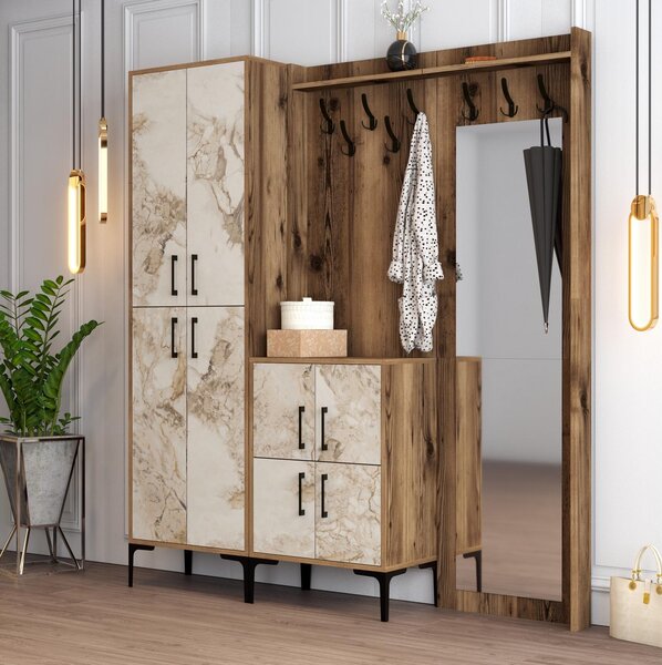 Zondo.hr Set za predsoblje Betina ABC (orah + bijela). Akcija -32%. 1089016
