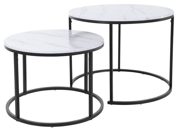 H&S Collection 2-dijelni set pomoćnih stolića bijeli