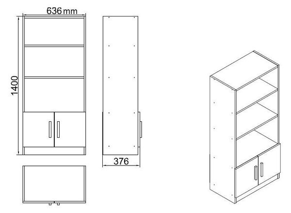 Zondo.hr Uredski set Vincent 11 (hrast + crna). Akcija -30%. 1089122