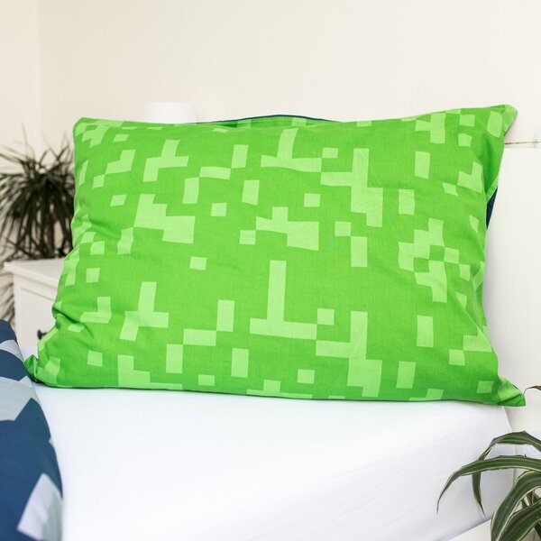 Zelena/plava pamučna dječja posteljina za krevet za jednu osobu 140x200 cm Minecraft "Sssleep Tight" – Jerry Fabrics