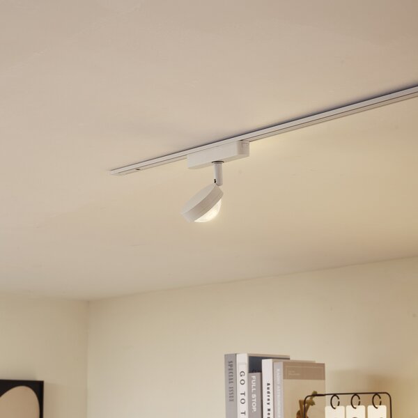 Lindby LED točka 48 V Lumaro, bijela, Ø 7,3 cm, aluminij, prigušiva, prigušiva, Bijela, Dnevni boravak/blagovaonica, Aluminij