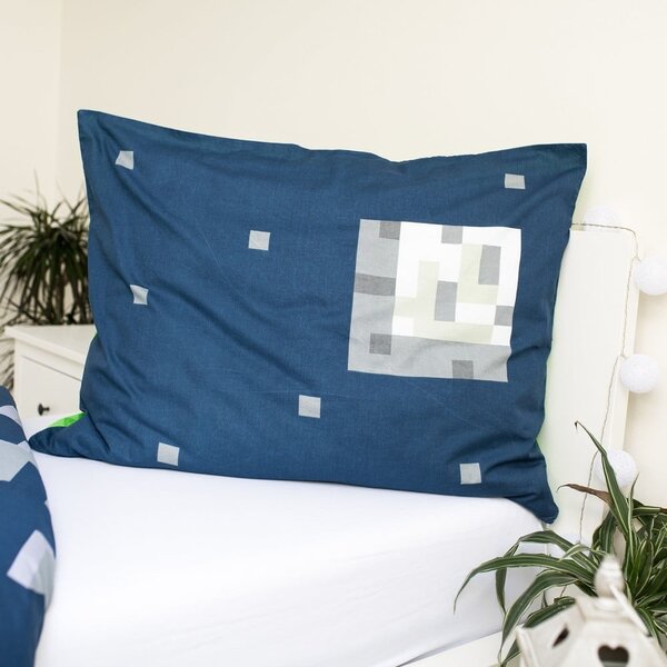 Zelena/plava pamučna dječja posteljina za krevet za jednu osobu 140x200 cm Minecraft "Sssleep Tight" – Jerry Fabrics