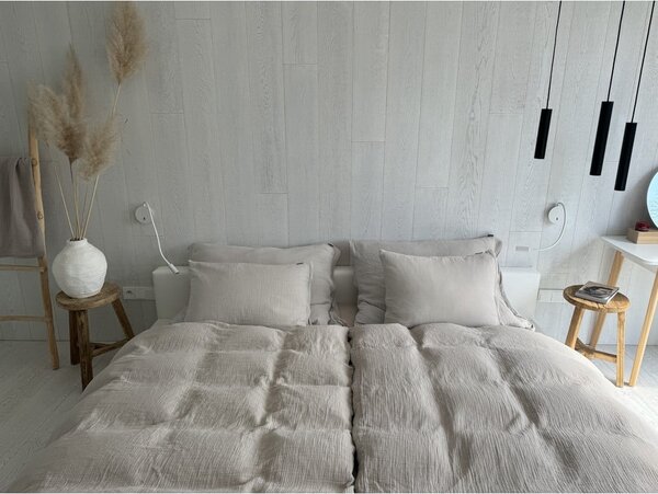 Bež posteljina za krevet za jednu osobu od muslina 135x200 cm Plain Muslin – Butter Kings