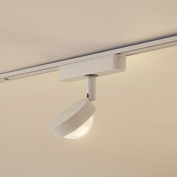 Lindby LED točka 48 V Lumaro, bijela, Ø 7,3 cm, aluminij, prigušiva, prigušiva, Bijela, Dnevni boravak/blagovaonica, Aluminij