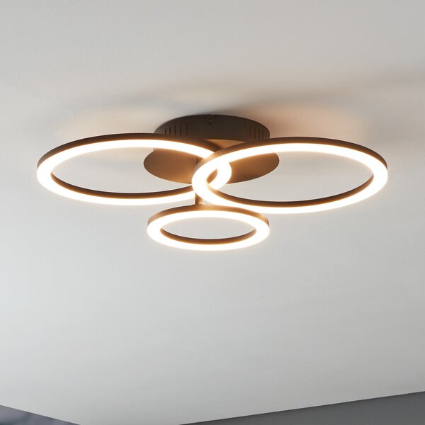 EGLO connect Parrapos-Z LED stropna svjetiljka, 3 žarulje, prigušiva, Crno, Dnevni boravak/blagovaonica, Metal