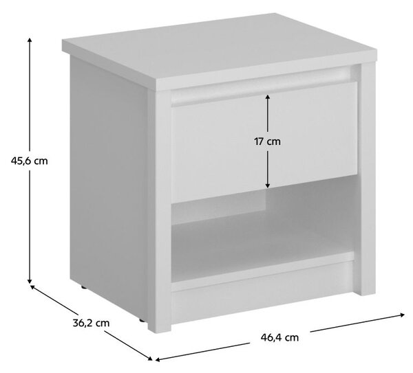 Zondo.hr Noćni stolić ERODON (bijela). 1091545