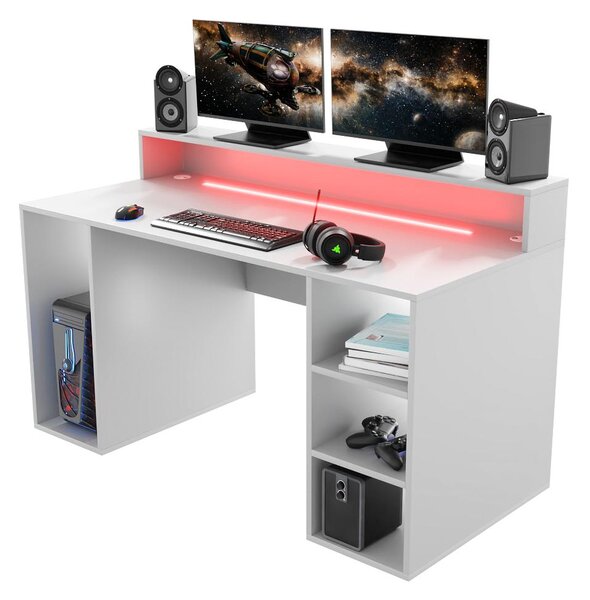 LED Pisaći stol Myst (bijela)