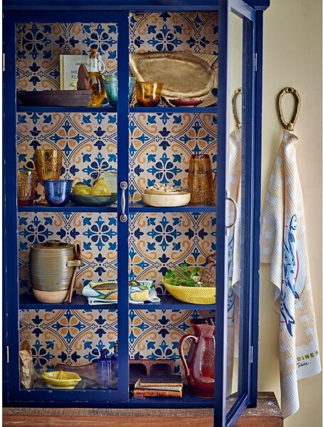 Plava vitrina od masivne jele 81x122x22 cm Hazem – Bloomingville