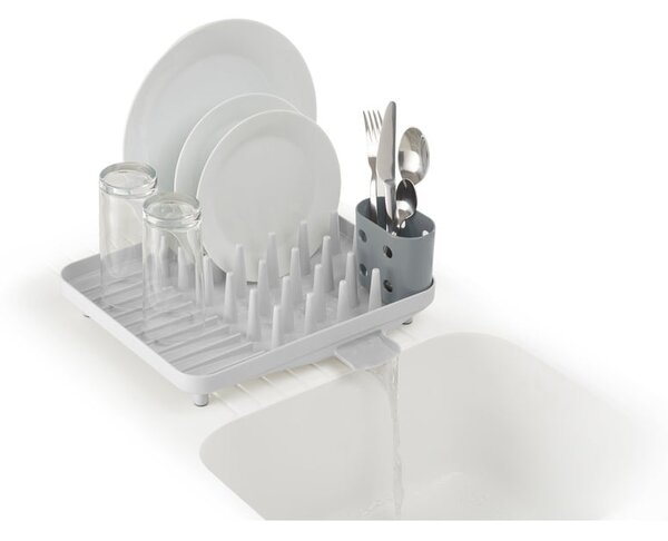 Svijetlo sivi plastičan ocjeđivač za posuđe 33,5x31,5 cm Duo – Joseph Joseph