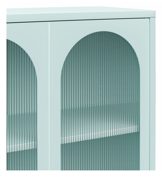 Svijetlo plava metalna vitrina 80x186x40 cm Luna – Støraa