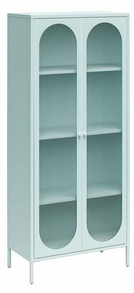 Svijetlo plava metalna vitrina 80x186x40 cm Luna – Støraa