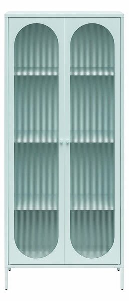 Svijetlo plava metalna vitrina 80x186x40 cm Luna – Støraa