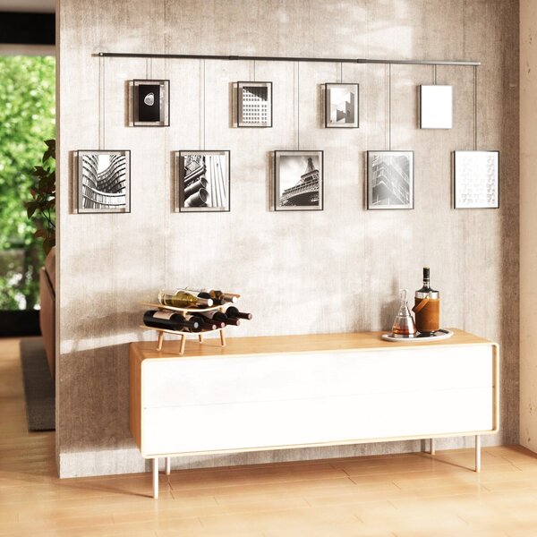 Crni metalni viseći okviri u setu 9 kom 223x77,5 cm Exhibit – Umbra