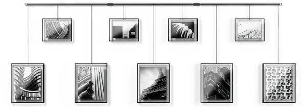 Crni metalni viseći okviri u setu 9 kom 223x77,5 cm Exhibit – Umbra