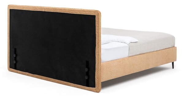 Senf žuti tapecirani bračni krevet s podnicom 180x200 cm Noira Slim – Bonami Selection