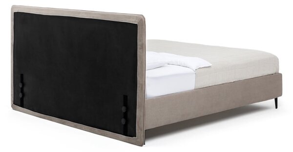 Smeđe-sivi tapecirani bračni krevet s podnicom 160x200 cm Noira Slim – Bonami Selection