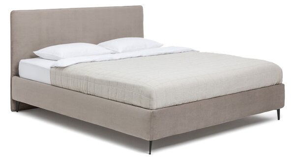 Smeđe-sivi tapecirani bračni krevet s podnicom 160x200 cm Noira Slim – Bonami Selection