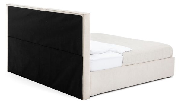 Bež tapecirani bračni krevet s podnicom i prostorom za odlaganje 180x200 cm Thessa Bold Line – Bonami Selection
