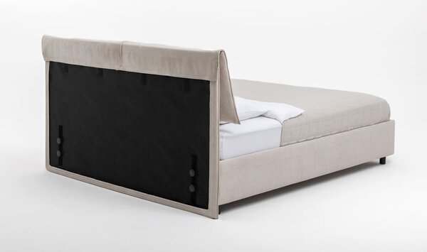 Bež tapecirani bračni krevet s podnicom i prostorom za odlaganje 160x200 cm Myra Pillow – Bonami Selection