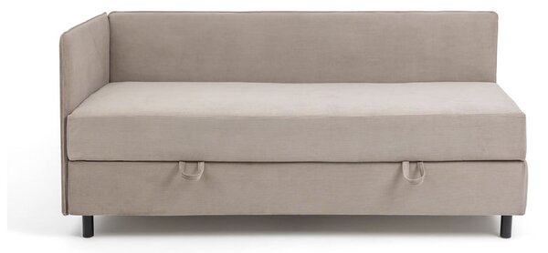 Smeđe-sivi tapecirani krevet s prostorom za odlaganje s madracem 90x200 cm Avela – Bonami Selection