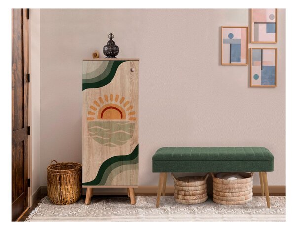 Zondo.hr Set za predsoblje Beside 30 (hrast sonoma + zelena). Akcija -32%. 1093994