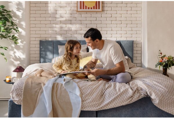 Plavi boxspring krevet 160x200 cm Olia Bold Line – Bonami Selection