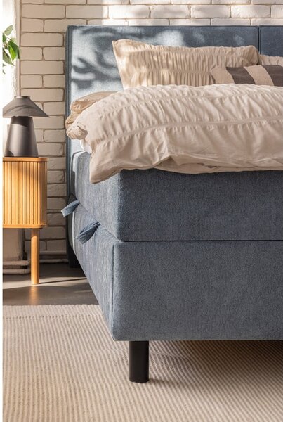 Plavi boxspring krevet s prostorom za odlaganje 160x200 cm Elva Bold – Bonami Selection