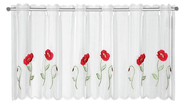 Bijela prozirna zavjesa 155x45 cm Poppies – Sehlbach