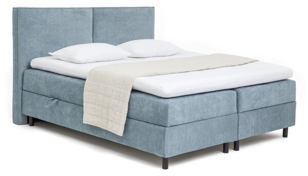 Plavi boxspring krevet s prostorom za odlaganje 160x200 cm Elva Bold – Bonami Selection