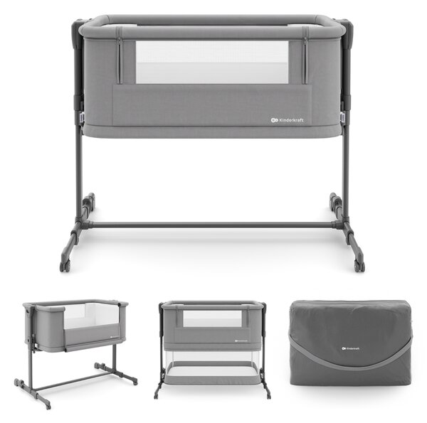 Kinderkraft kolijevka Nestee Grow 2 - Dark Grey