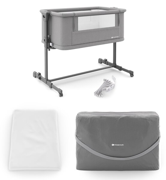 Kinderkraft kolijevka Nestee Grow 2 - Dark Grey