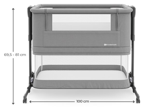 Kinderkraft kolijevka Nestee Grow 2 - Dark Grey