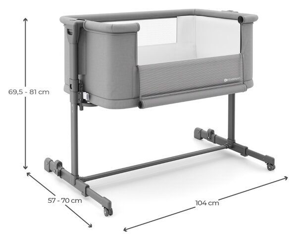 Kinderkraft kolijevka Nestee Grow 2 - Dark Grey