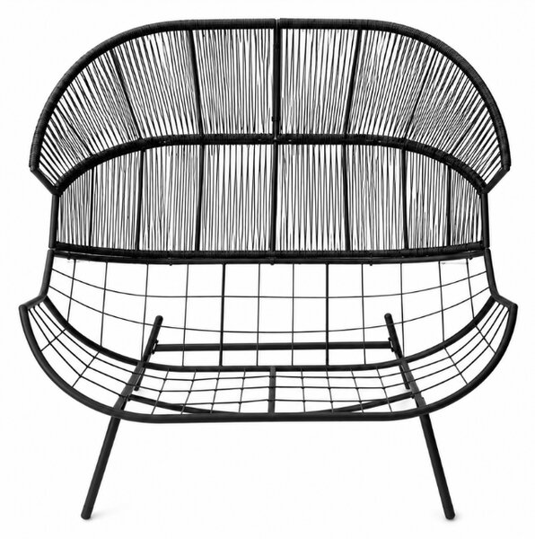Vrtna sofa AURELO dvosjed 146 cm, crna