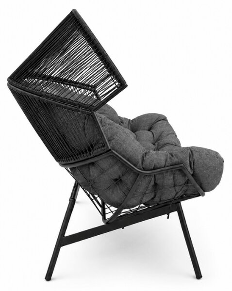 Vrtna sofa AURELO dvosjed 146 cm, crna